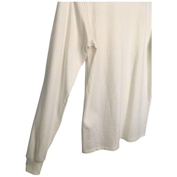 Champion Mens Small Heritage Logo Cotton Shirt Round Neck Long Sleeves White - Picture 7 of 12